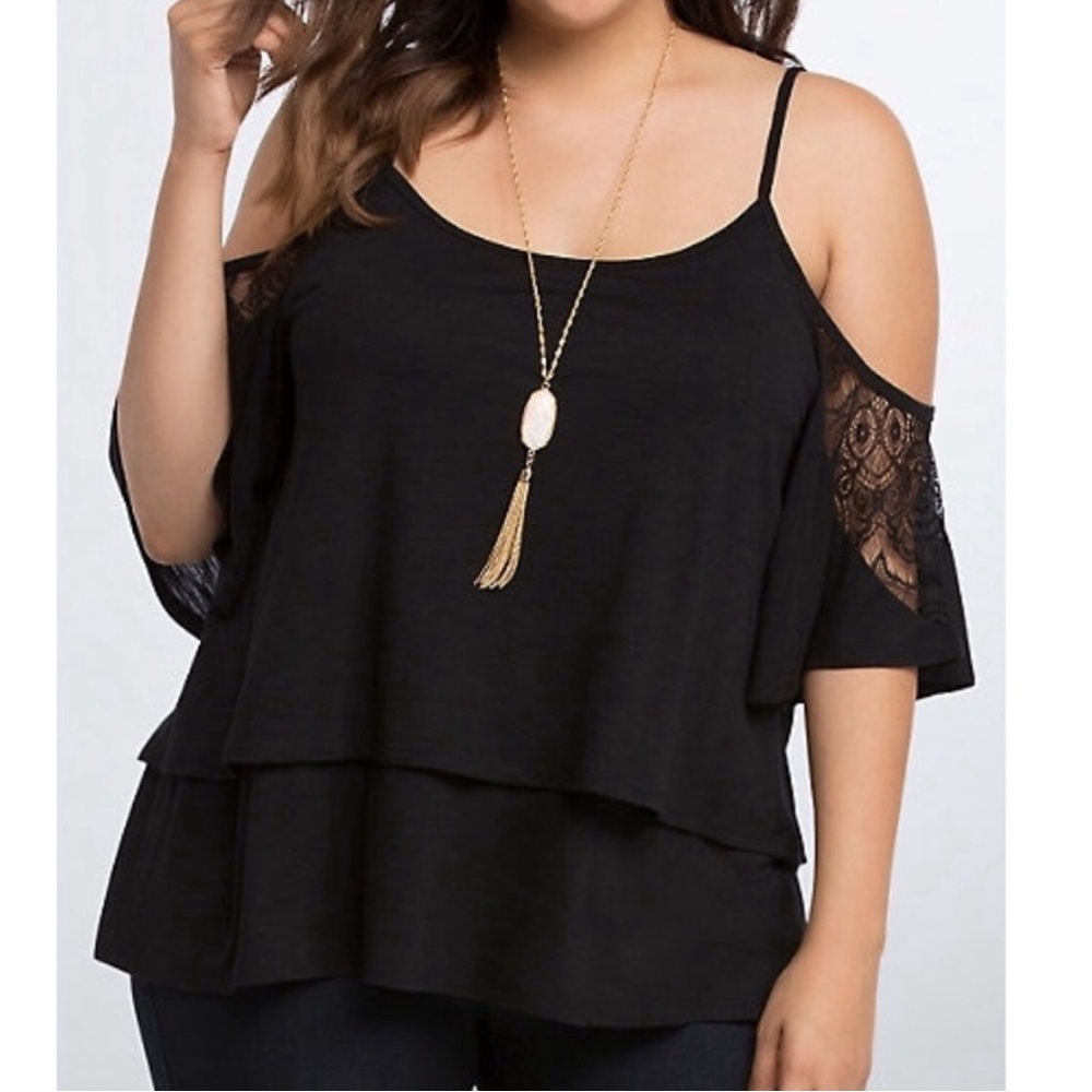 Torrid Cold Shoulder Layered Blouse